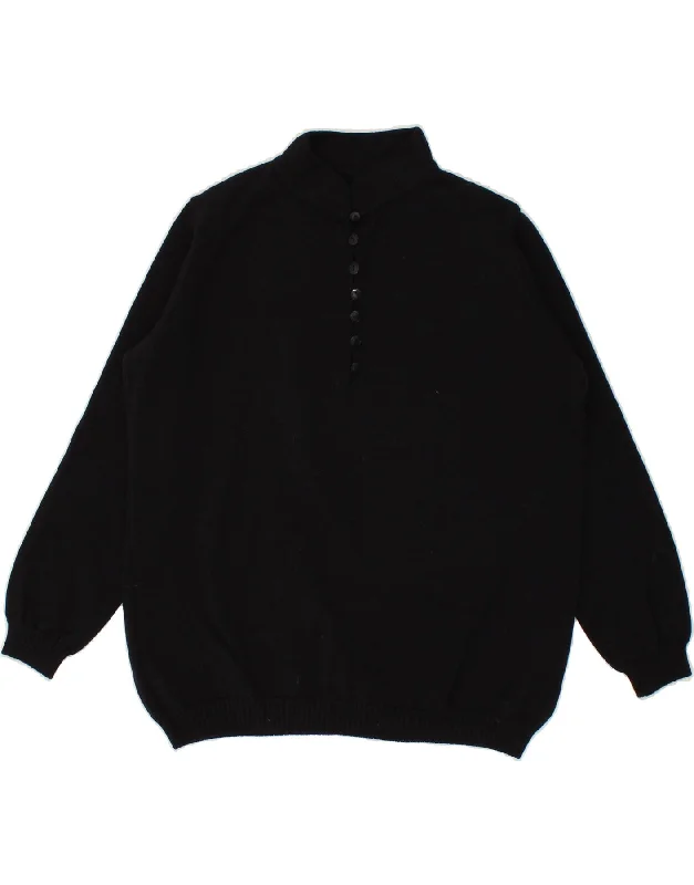 VINTAGE Womens Turtle Neck Jumper Sweater UK 16 Large Black Polka Dot Checkered Tartan