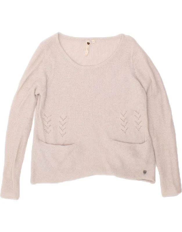 WHITE STUFF Womens Boat Neck Jumper Sweater UK 10 Small Beige Acrylic Fitted Slim Tailored WHITE STUFF Womens Boat Neck Jumper Sweater UK 10 Small Beige Acrylic Fitted Slim Tailored