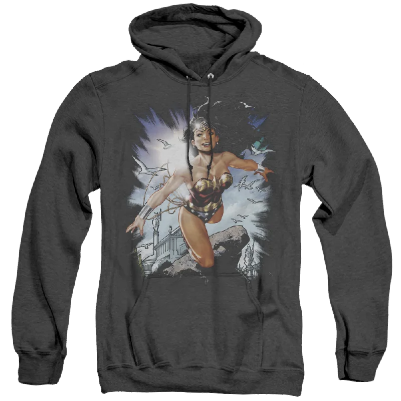 Wonder Woman Of Themyscira - Heather Pullover Hoodie Port Neck Pullover