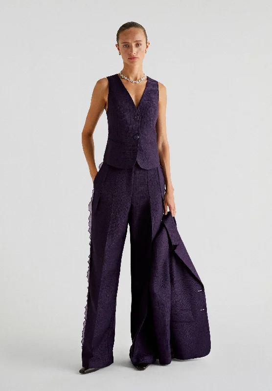FULL LENGTH TROUSERS WITH ORGANZA DETAIL Trousers Favorite Customer
