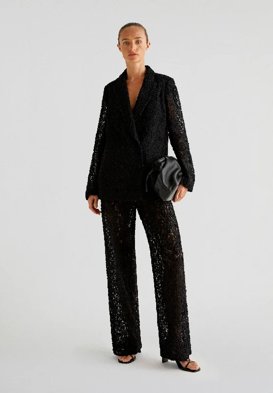 EMBROIDERED LACE TROUSERS Trousers Seasonal Trendy