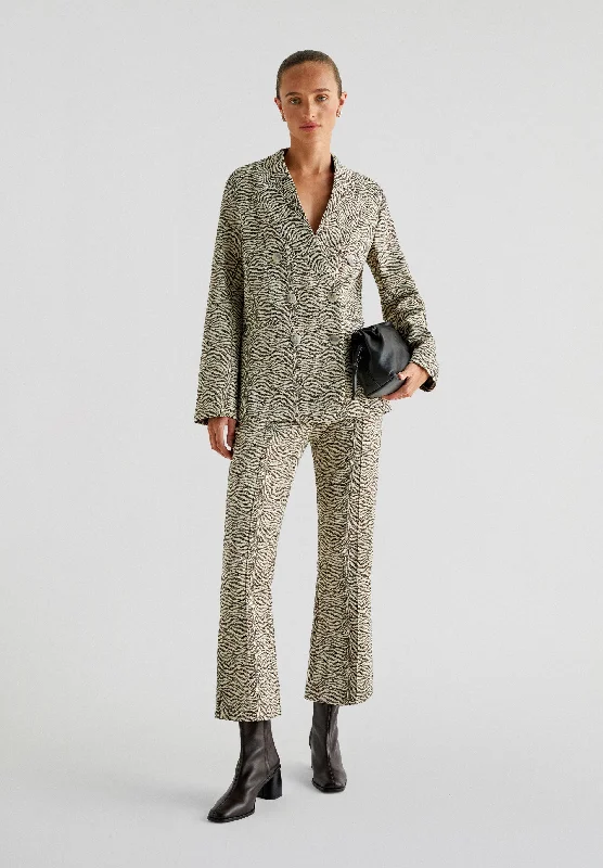 ANIMAL PRINT FLARED TROUSERS Trousers Yoga Stretchy