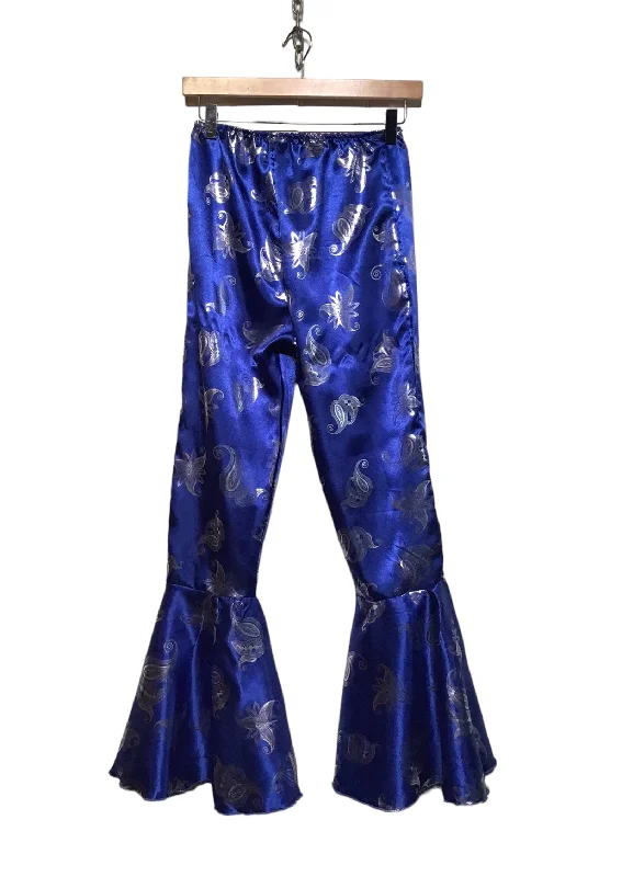 Blue and Silver Flare Trousers (Size S) Trousers Bootcut Casual