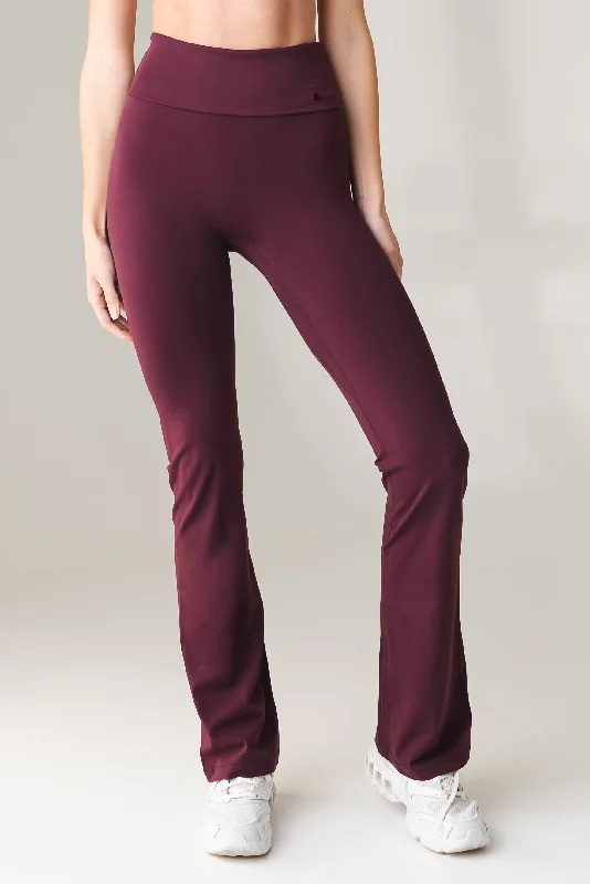 Cloud II™ Foldover Trouser - Wine Chinos Cotton Straight Leg