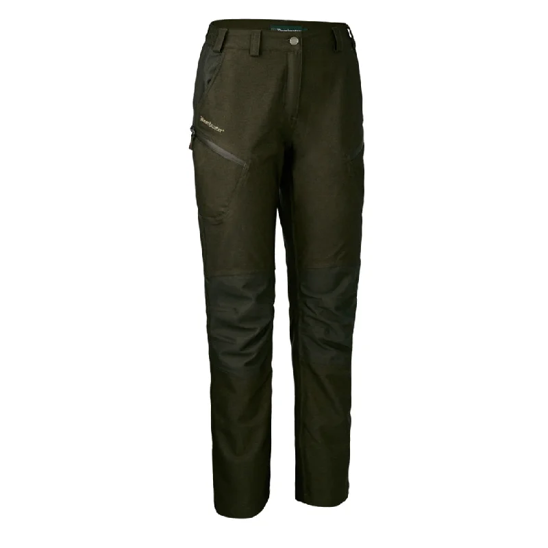 Deerhunter Lady Chasse Trousers Olive Night Melange Trousers Tapered Slim Fit