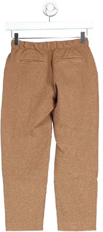 Everlane Brown Trousers UK XXS Trousers Tapered Slim Fit