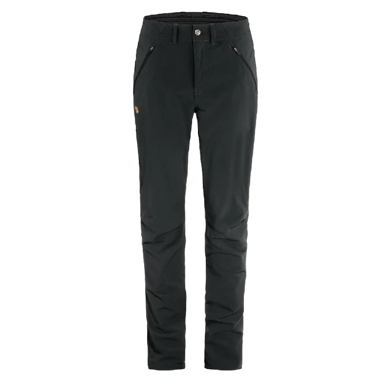 Fjallraven Womens Abisko Stretch Trousers Reg Leg Black Trousers Velvet Soft