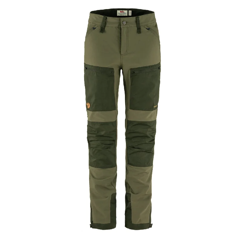 Fjallraven Womens Keb Agile Trousers Reg Leg Laurel Green / Deep Forest Trousers Silk Elegant