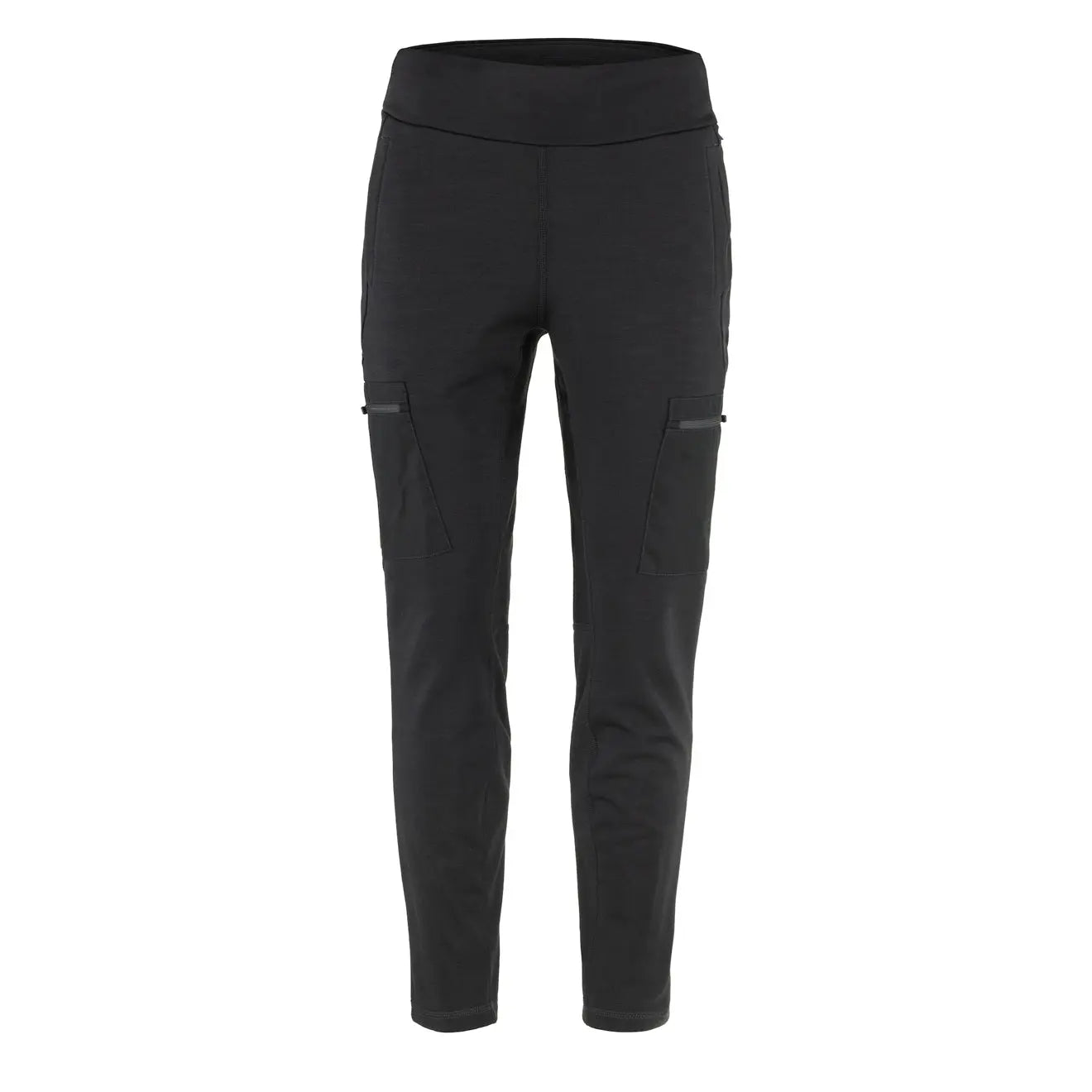 Fjallraven Womens Keb Fleece Trousers Black Wide Leg Loose Fit Mid Waist