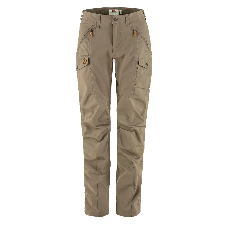 Fjallraven Womens Nikka Curved Trousers Suede Brown Trousers Trousers Formal