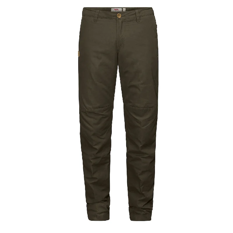 Fjallraven Womens Sormland Tapered Winter Trousers Dark Olive Trousers Solid Black