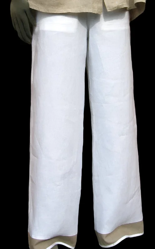 Vivi-Direct Womens Linen Drawstring Border Trousers (was £59) Trousers Versatile Stylish Vivi-Direct Womens Linen Drawstring Border Trousers (was £59) Trousers Versatile Stylish