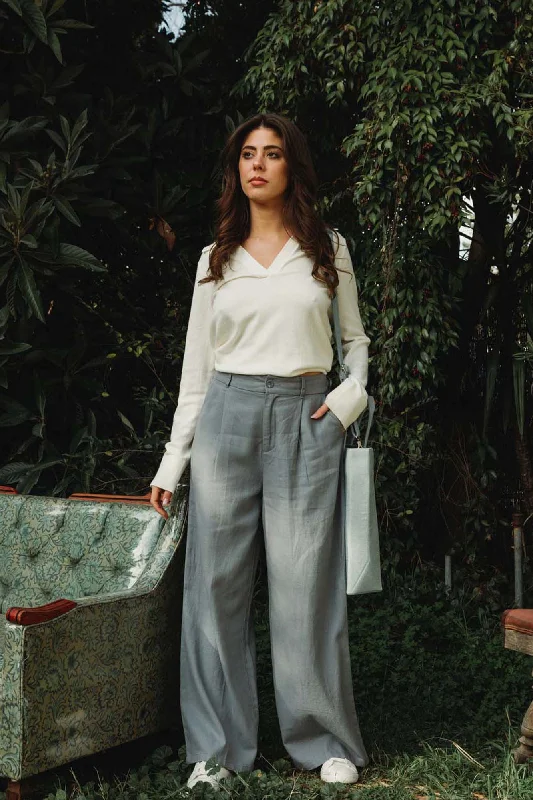 PLEATED WIDE LEG TROUSER - TROOPER Trousers Culottes Wide Leg