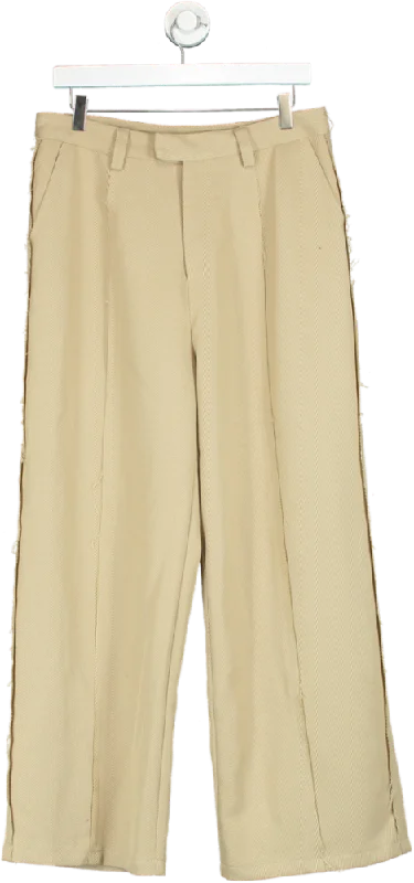 Reclaimed Vintage Beige High Waist Trousers UK W32 Trousers cozy soft