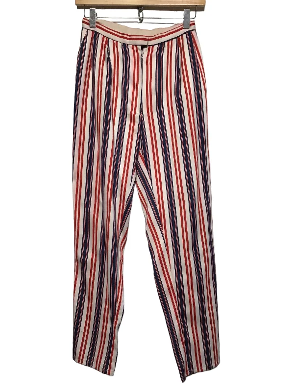 Striped High Waisted Trousers (Size XS) Trousers Striped Patterned