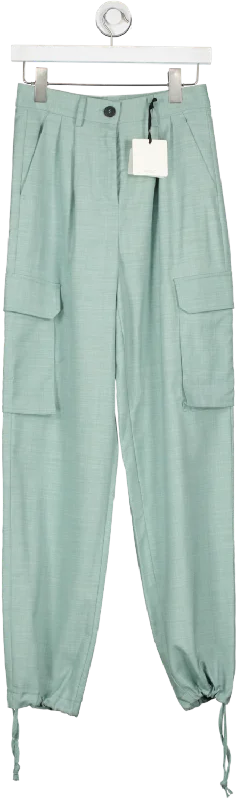 Vicolo Green Tailored Cargo Trousers UK XS Trousers Leisure Comfortable