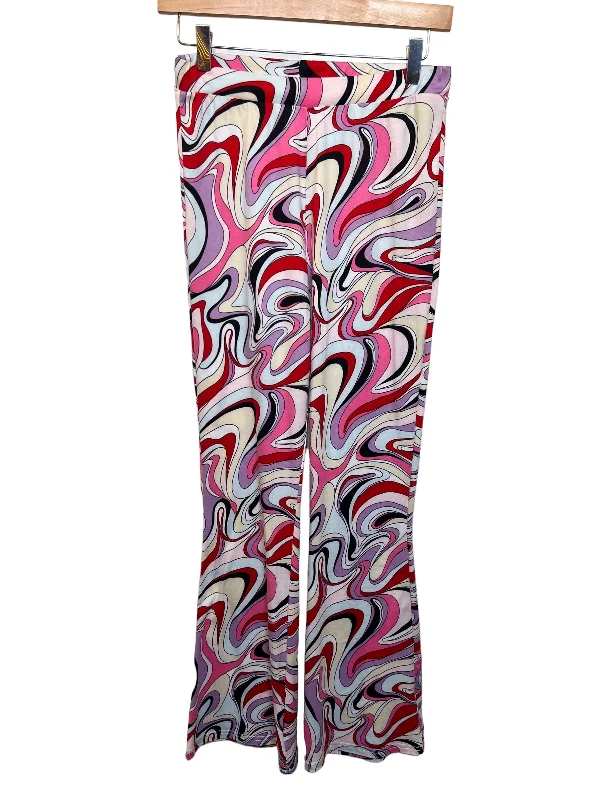 Women’s Disco Elasticated Waist Trousers (Size W28) Trousers Evening Elegant
