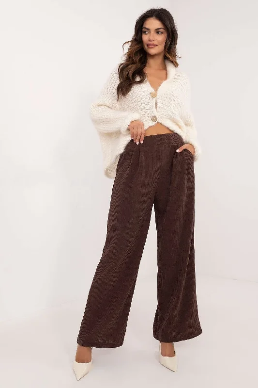 Women trousers Italy Moda Cropped Trousers Casual Linen