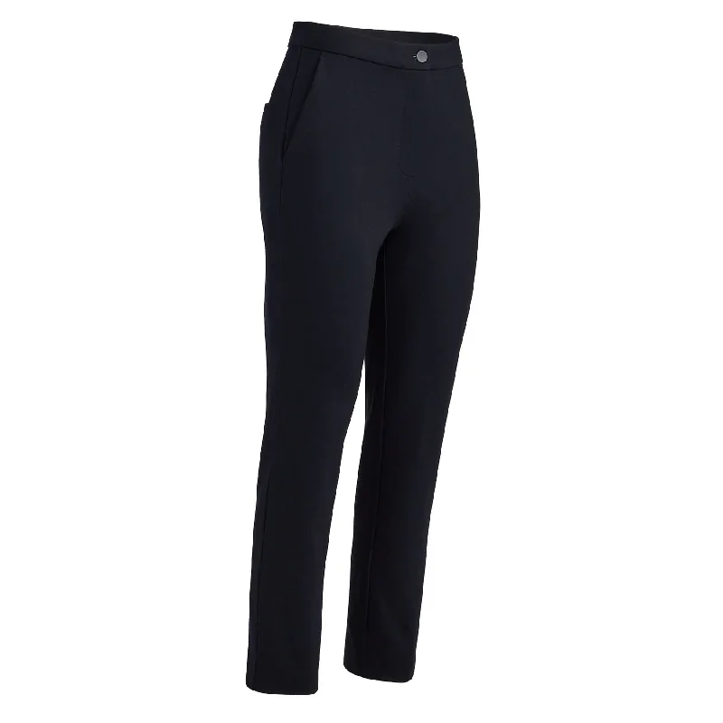 Womens Double Knit Cigarette Leg High Rise Stretch Trousers Onyx - SS24 Trousers Corduroy Warm