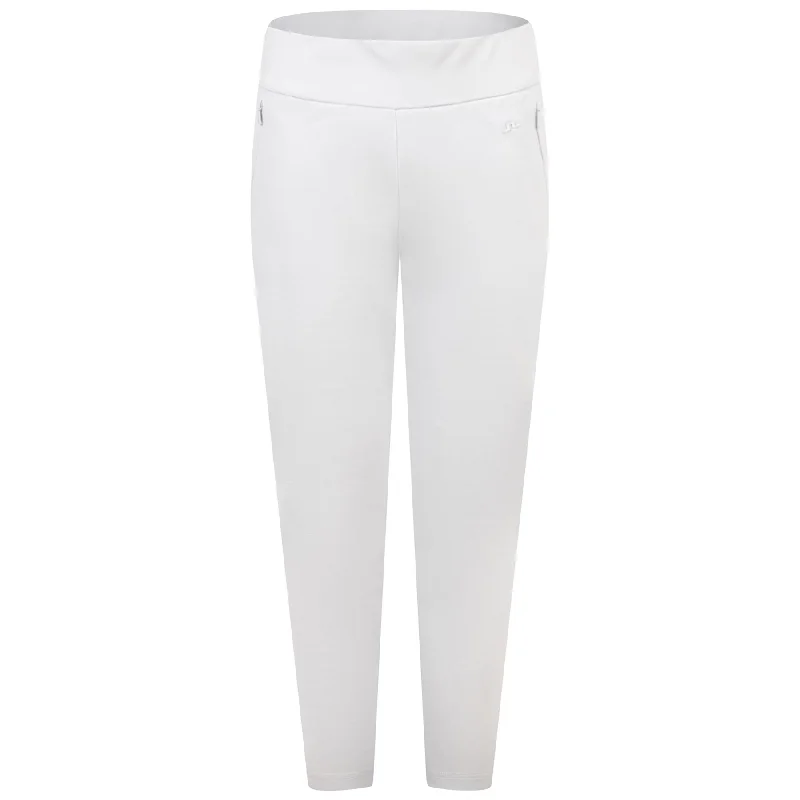Womens Lea Pull-On Trousers Light Grey Melange - AW23 Trousers Leather Faux