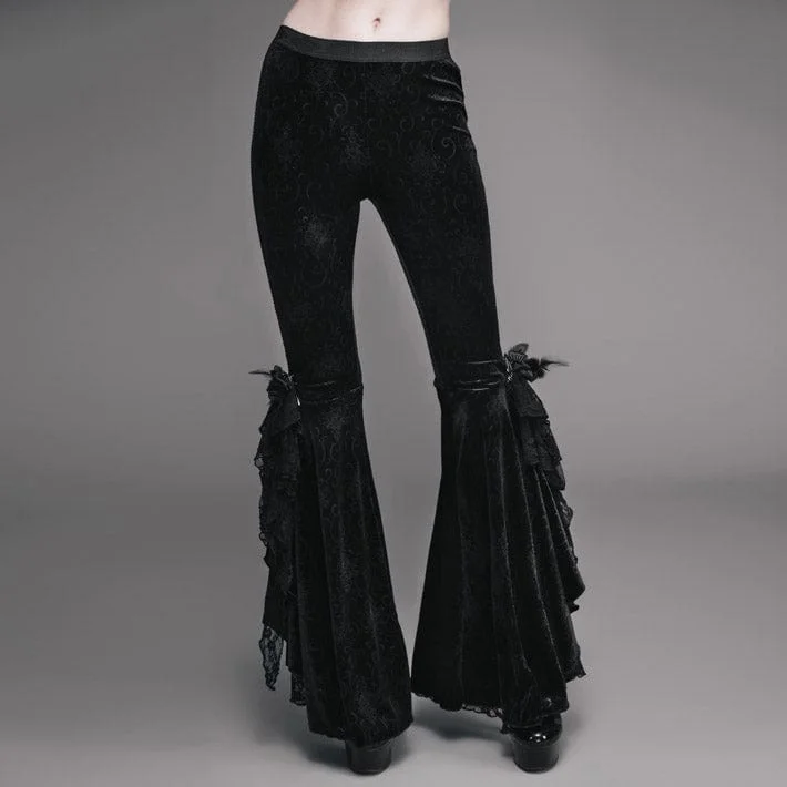Women's Stylish Punk Flared Trousers Trousers Lace Delicate