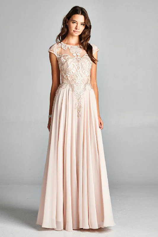 Aspeed Design -L1846 Embellished Bodice A-Line Dress