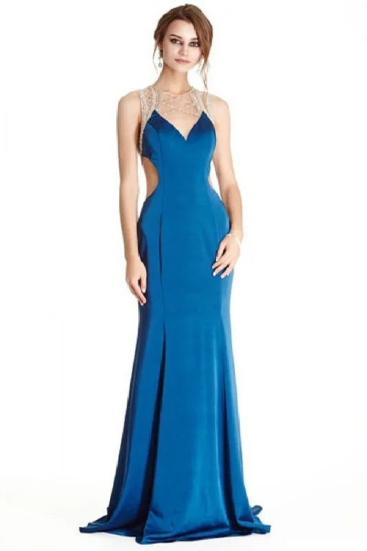 Aspeed Design -L1863 Embellished Jewel Evening Sheath Dress