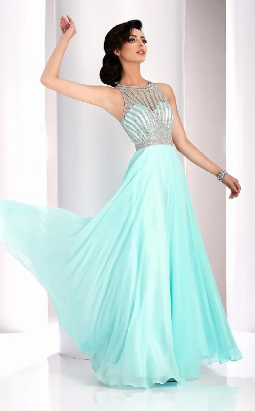 Clarisse - 3068 Radiating Stripe Illusion Gown
