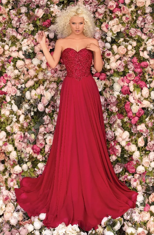 Clarisse - 8023 Beaded Strapless Sweetheart Neck A-Line Gown