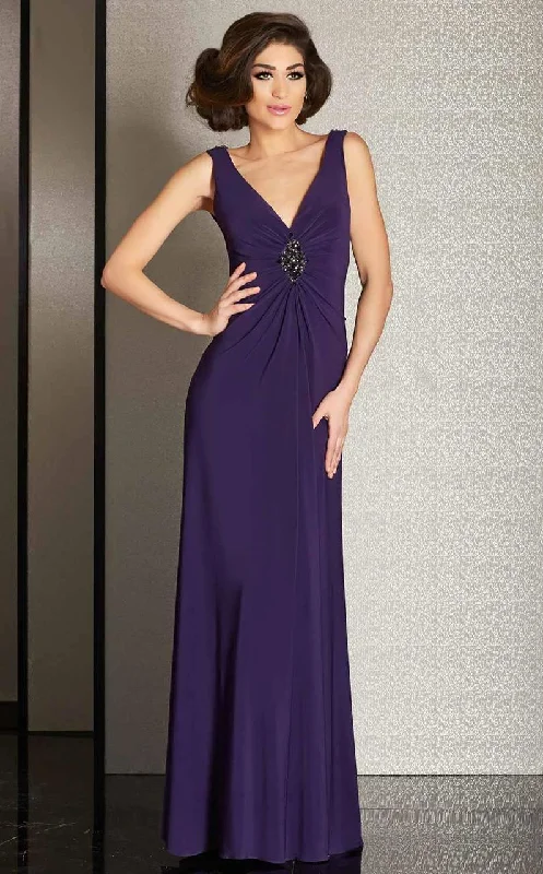 Clarisse - M6252 Classic V-Neckline Evening Gown