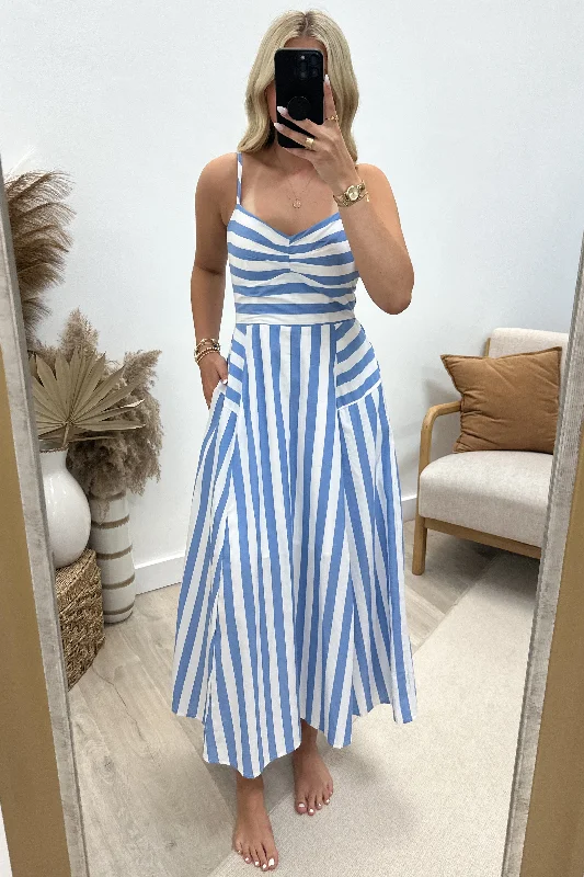 "Coastal Charm" Dress (Light Blue)