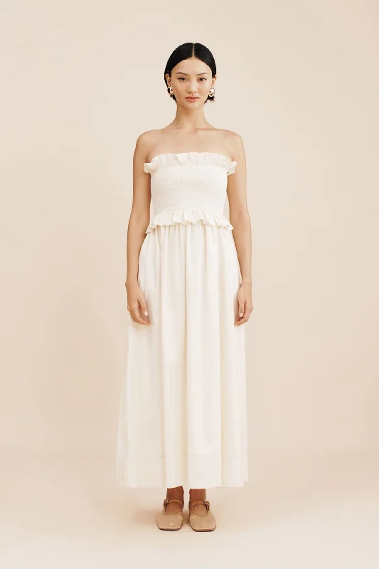 COBY STRAPLESS DRESS - CREAM