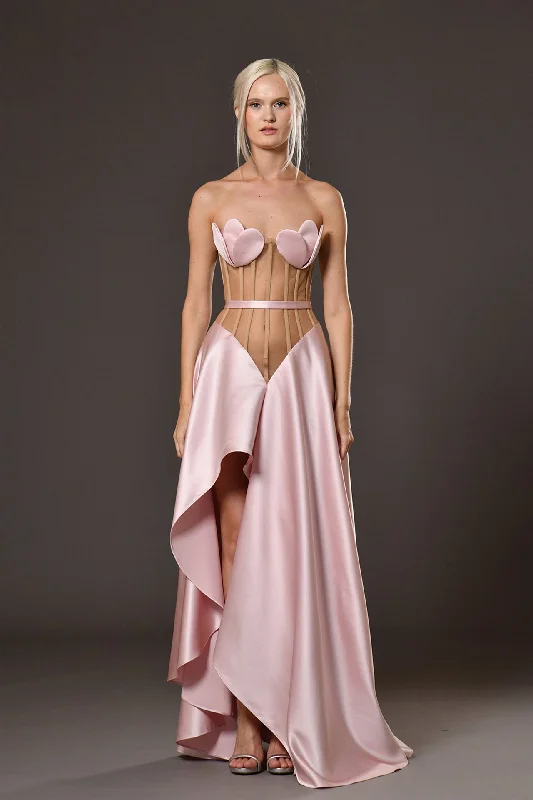 Corset dress with flower cups