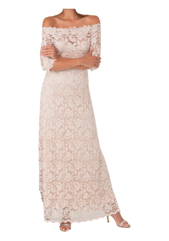 French Rose Lace Dress D640 CR in Cameo