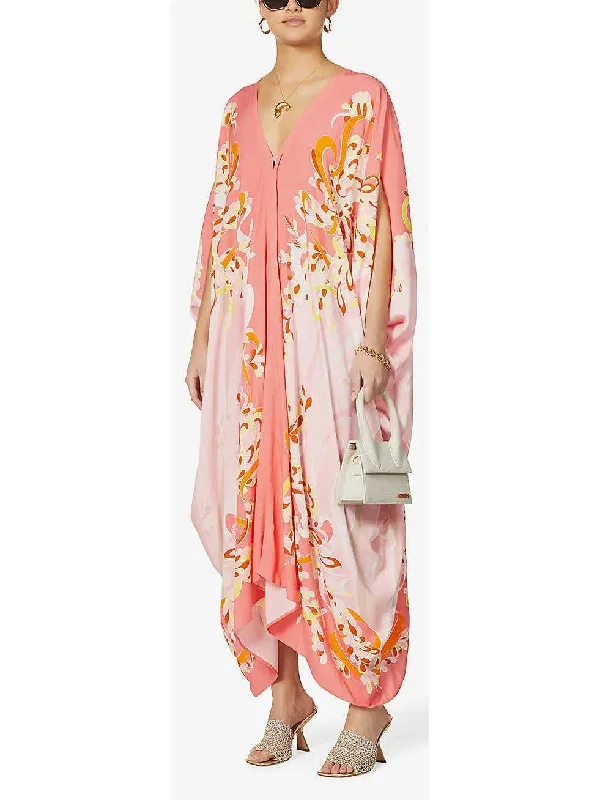 Graphic Print Woven Kaftan Dress