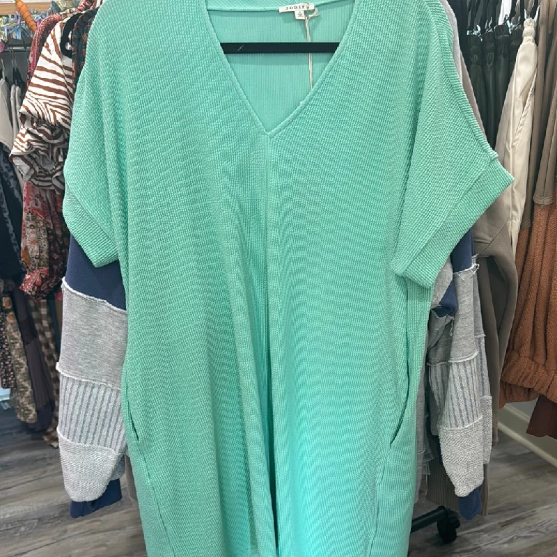 Green Ribbed Dress