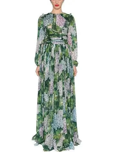 Hydrangea-Print Gown