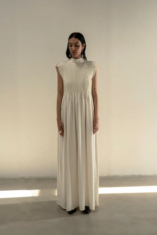 Kramatorsk Cream Cold Wool Dress
