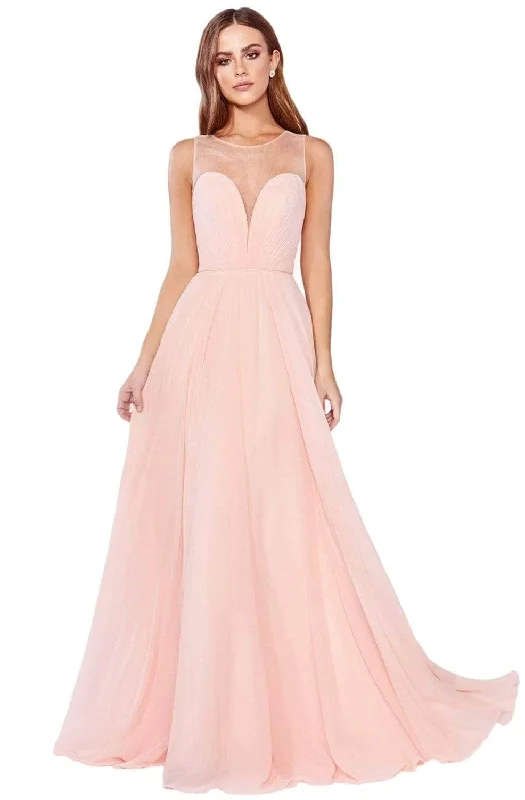 Ladivine CJ251 - Illusion Jewel A-Line Evening Gown