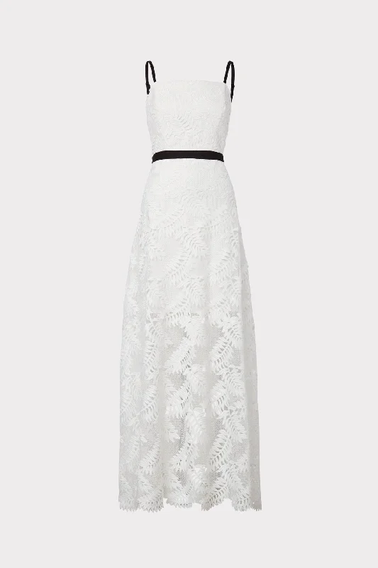 Leighton Tropical Palm Lace Dress