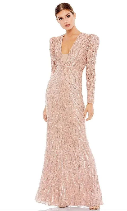 Mac Duggal - 93574 Leg Of Mutton Beaded Column Dress