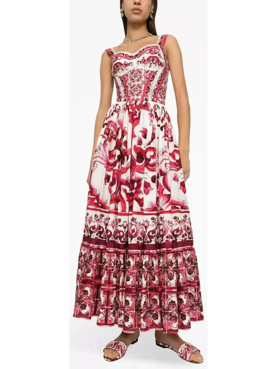 Majolica Print Poplin Dress