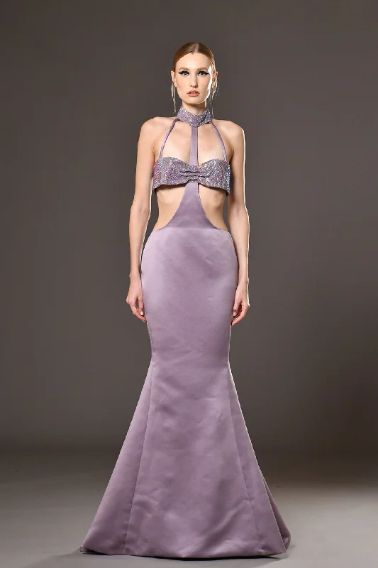 Mermaid dress with crystal chainmill