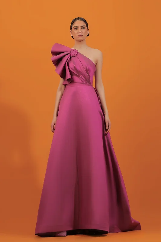 Mikado dress with ruffles