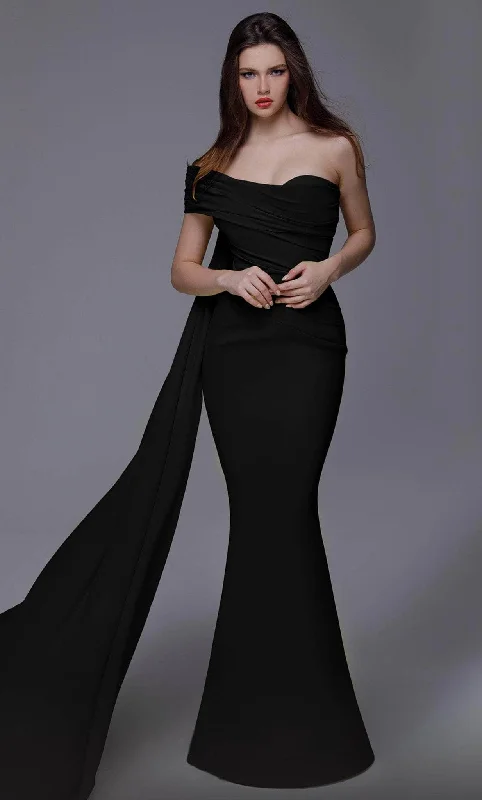 MNM Couture 2718 - One-Sleeve Mermaid Evening Gown