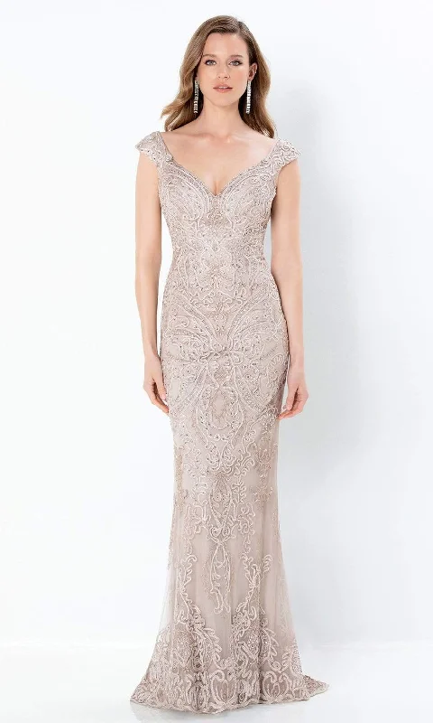 Montage by Mon Cheri - 220934 Beaded Soutache Cap Sleeved Sheath Gown