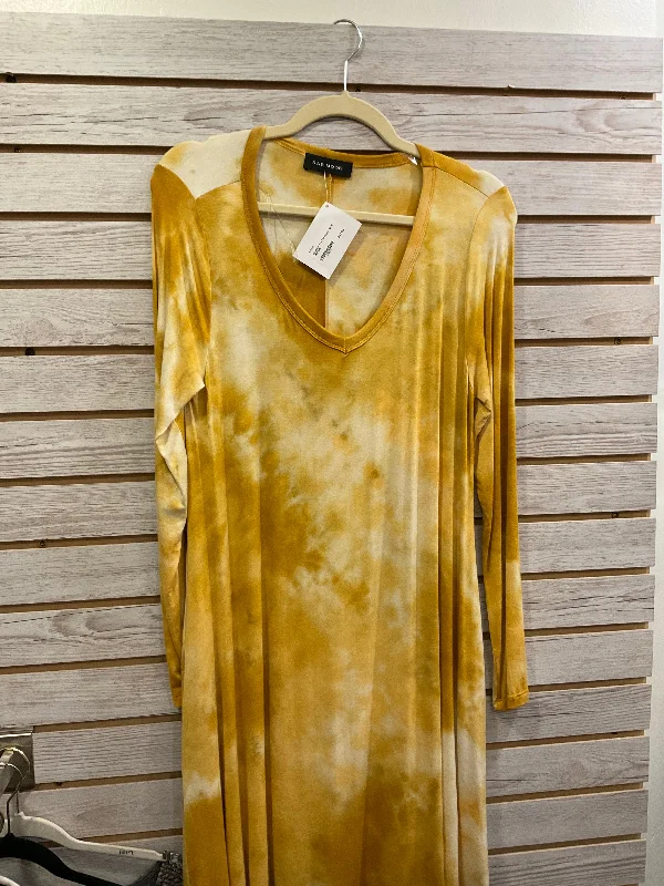 Mustard tie-dye dress