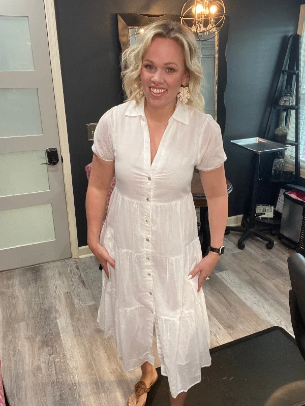 Off White Collar Dress