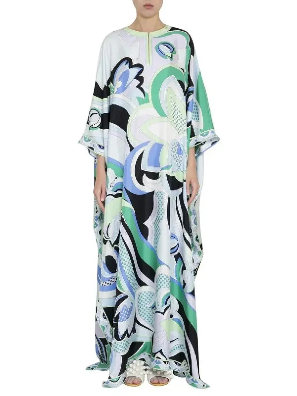Oversized Printed Kaftan Dress