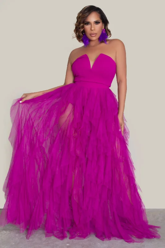 Rinley Mesh Overlay Tube Dress